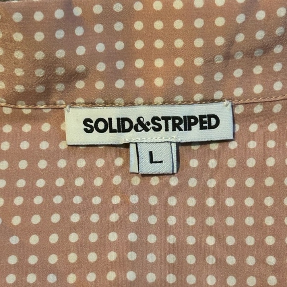 Solid & Striped Dahlia Top Baby Polkadot Taupe Button Front Collared Large - Picture 5 of 8